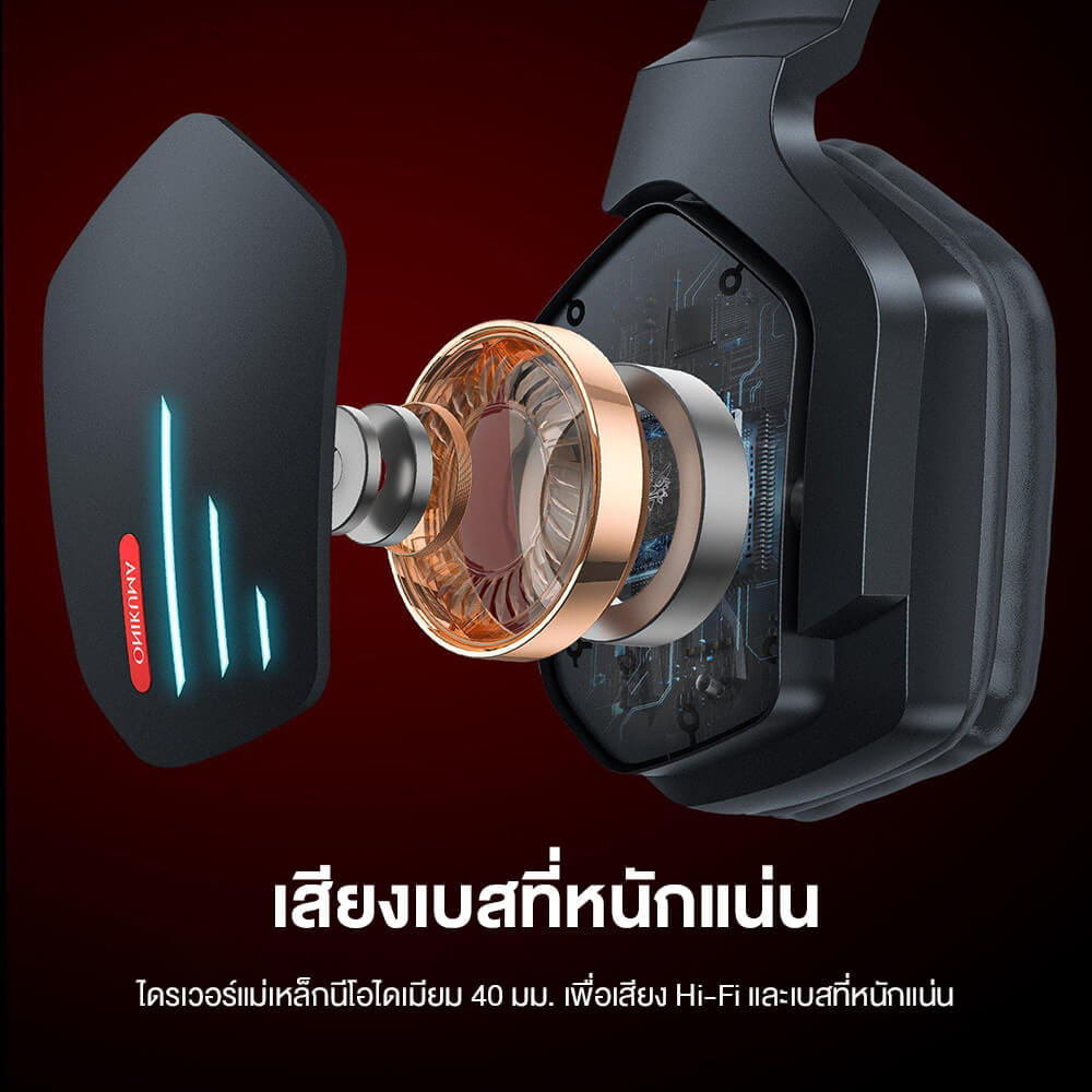 หูฟังเกมมิ่งไร้สาย ONIKUMA B60 - สีดำ_8